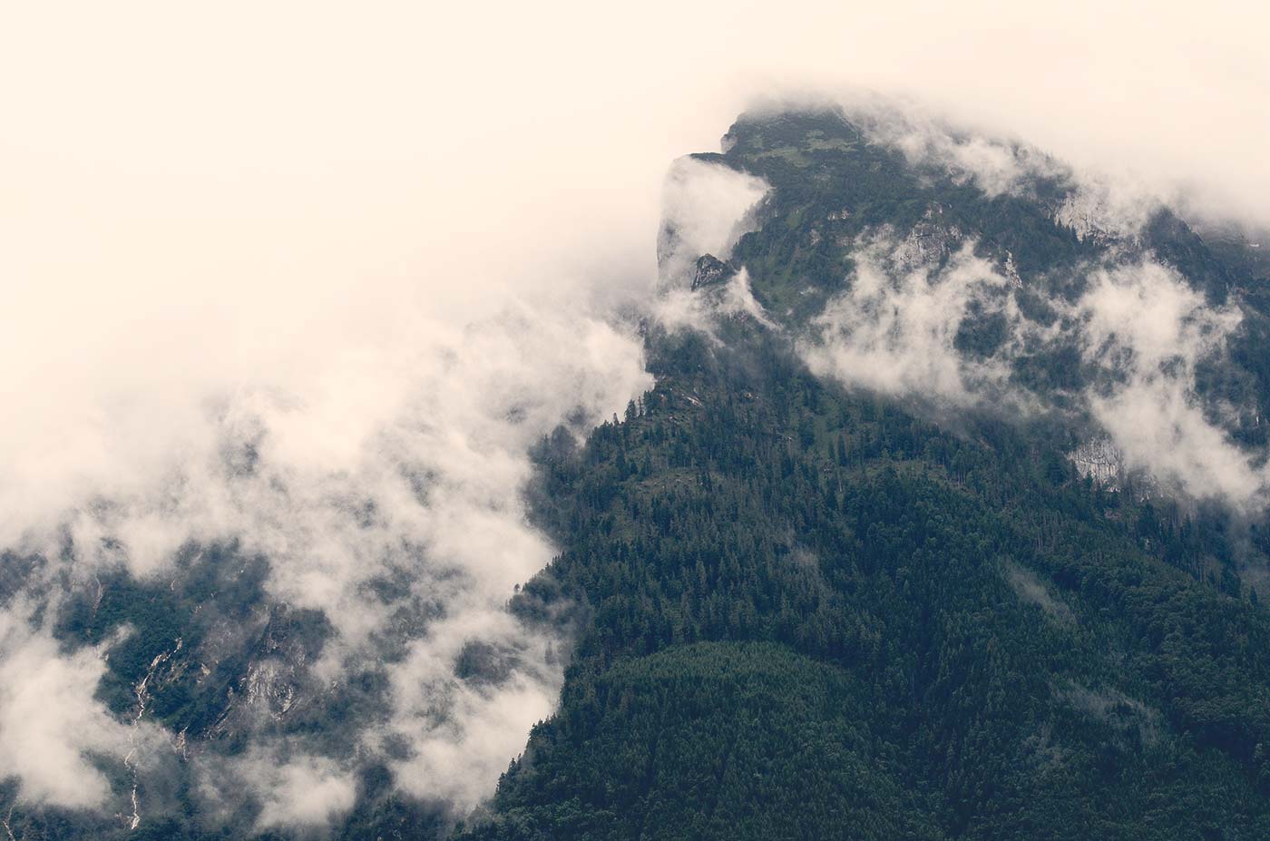 Hidden mountains in the clouds